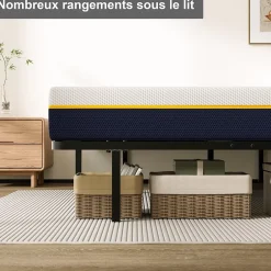 Teeno Ensemble matelas double en mousse de 17 cm + sommier à lattes larges 140x200 cm Sale