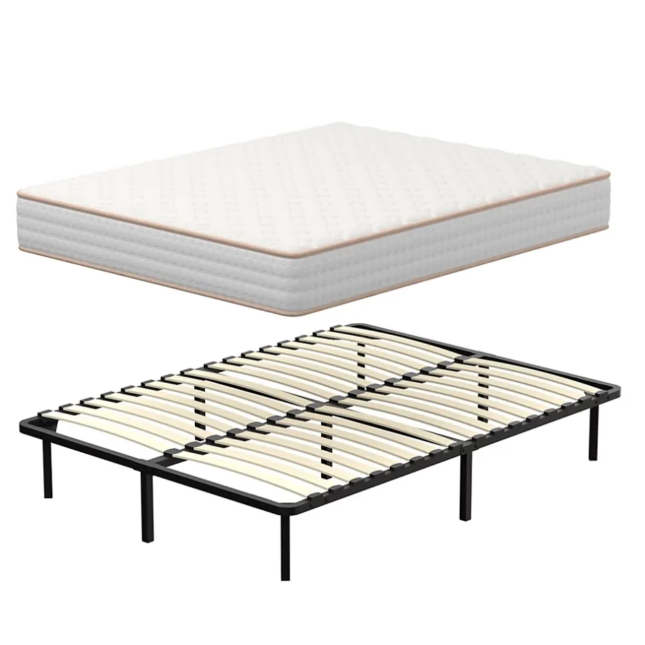 Teeno Ensemble Matelas en mousse + Sommier à Lattes 160x200cm, Epaisseur du Matelas 18 cm Best