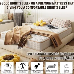 Teeno Ensemble Matelas en mousse + Sommier à Lattes 160x200cm, Epaisseur du Matelas 18 cm Best
