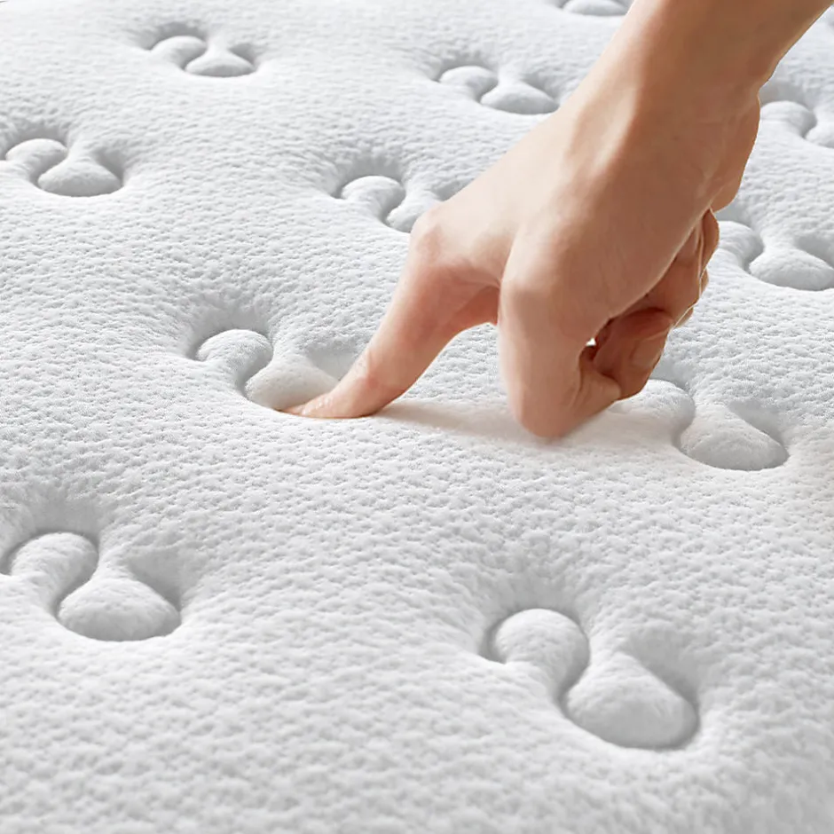 Teeno Ensemble Matelas en mousse + Cadre de lit Plateforme Capitonné 160x200cm, Epaisseur du Matelas 22cm Hot