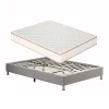 Teeno Ensemble Matelas en mousse + Cadre de lit Plateforme Capitonné 140x190cm, Epaisseur du Matelas 18cm