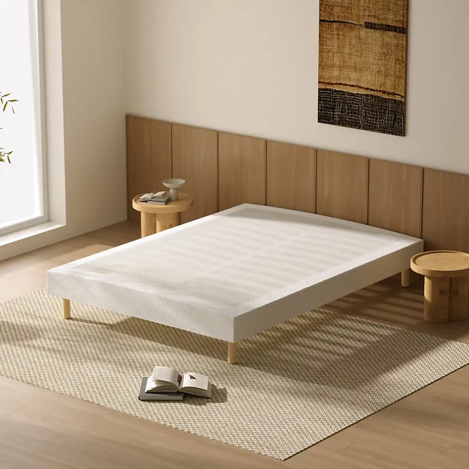 Teeno Ensemble Matelas en Mousse+ Lit Sommier Tapissier Déco 140x190cm, Epaisseur du Matelas 22cm Best