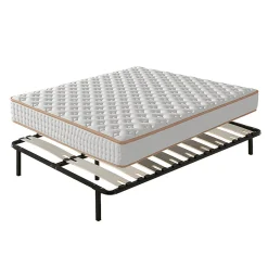 Teeno Ensemble Matelas en mousse + Sommier avec lattes larges 140x190cm, Epaisseur du Matelas 18 cm Outlet