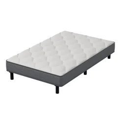 Teeno Ensemble Matelas et Sommier 90x190cm,Matelas à Ressorts ensachés et Robuste Cadre de lit en Fer avec 6 Pieds, Matelas épaisseur