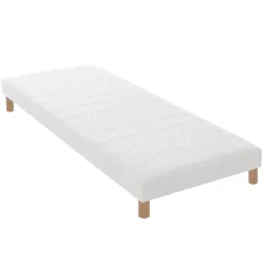 Idliterie Ensemble matelas mémoire forme sommier blanc 90x190 Hot