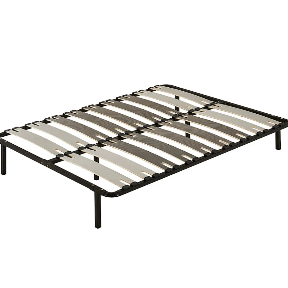 Teeno Ensemble matelas mousse + sommier à lattes 160x200 cm, épaisseur du matelas 18 cm, cadre de lit avec pieds