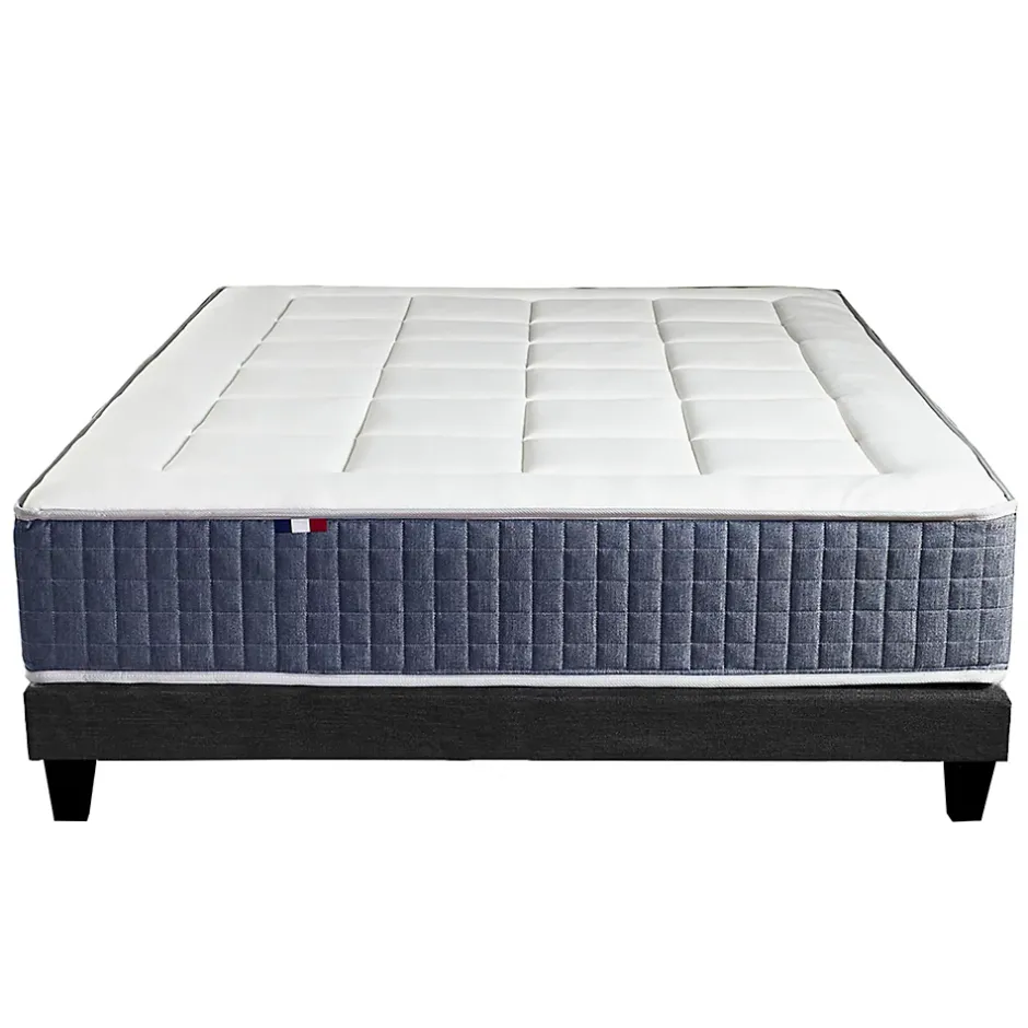 Idliterie Ensemble matelas ressort 7 zones et mémoire forme sommier 140x190 New