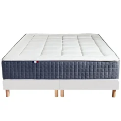 Idliterie Ensemble matelas ressort 7 zones et mémoire forme sommier 2x80x200
