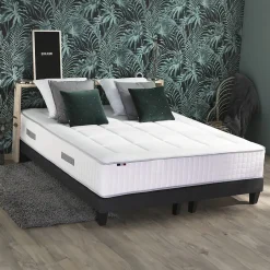 Idliterie Ensemble matelas ressort 7 zones mémoire forme sommier 2x90x200