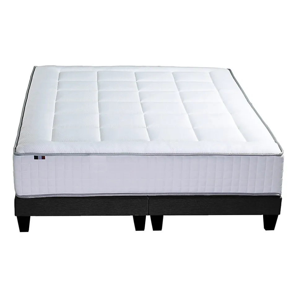 Idliterie Ensemble matelas ressort 7 zones mémoire forme sommier 2x90x200