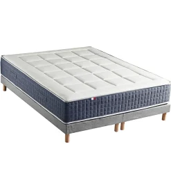 Idliterie Ensemble matelas ressort 7 zones et mémoire forme sommier 2x80x200