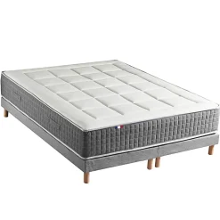 Idliterie Ensemble matelas ressort 7 zones et sommier 2x80x200