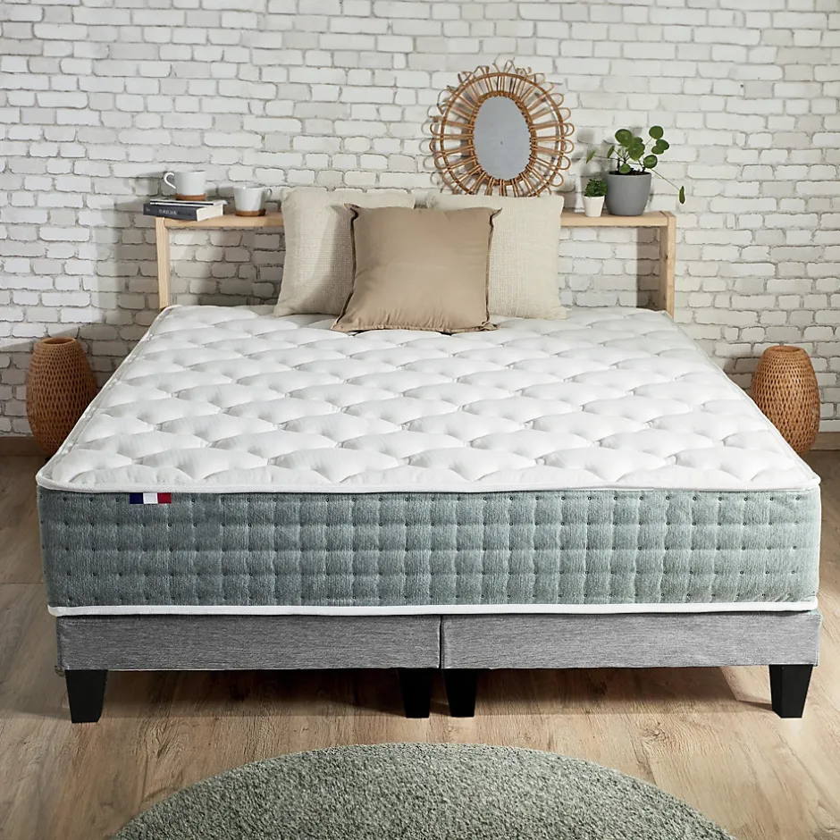 Idliterie Ensemble matelas ressort 7 zones face hiver/eté différente 2x80x200