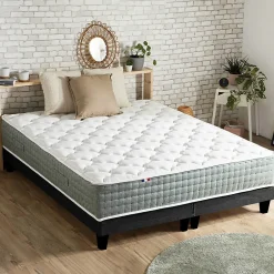 Idliterie Ensemble matelas ressort 7 zones face hiver/eté différente 2x90x200