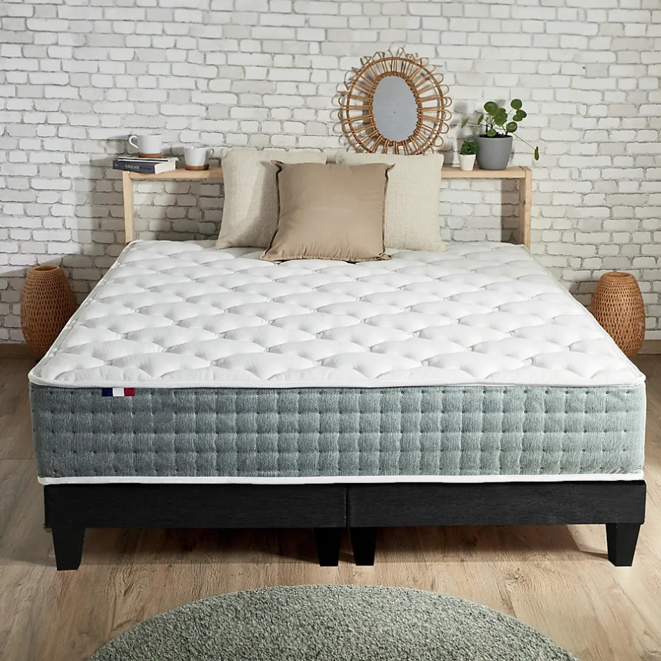 Idliterie Ensemble matelas ressort 7 zones face hiver/eté différente 2x90x200