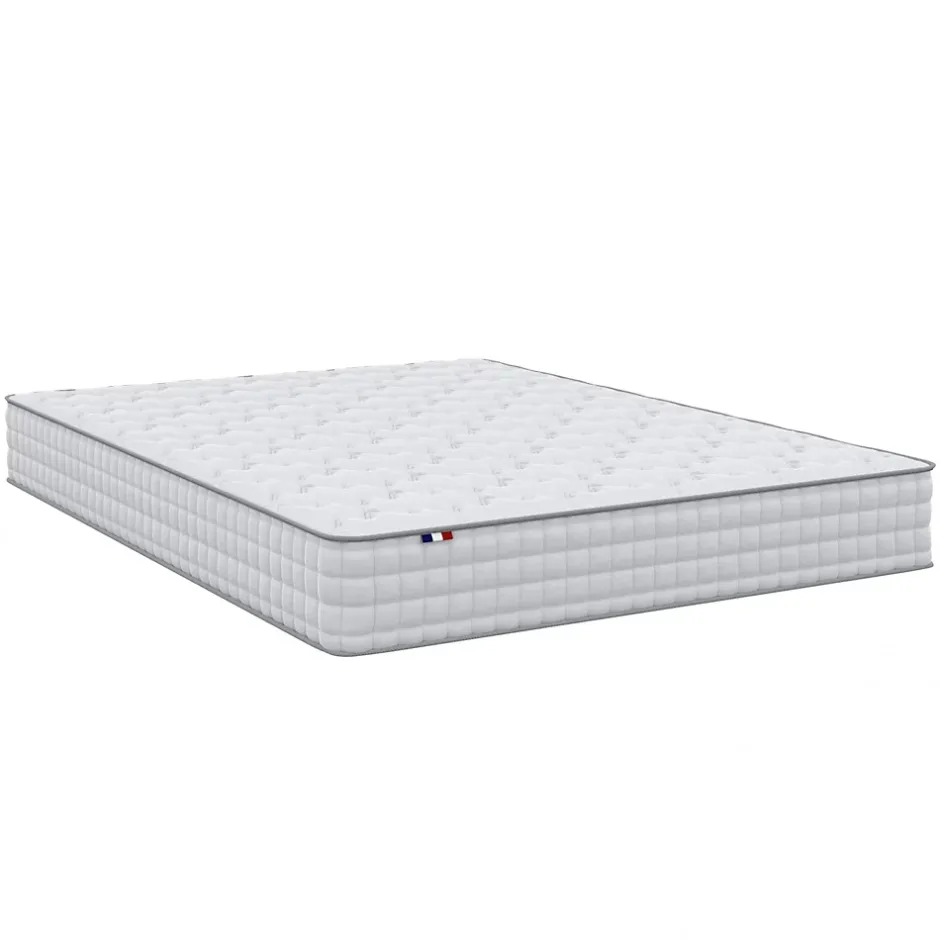 Idliterie Ensemble matelas ressorts ASTRE + sommier kit gris à lattes flexibles 160x200 New
