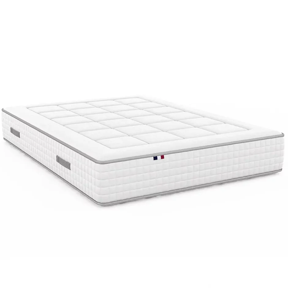 Idliterie Ensemble matelas ressorts 7 zones PALACIO + sommier en kit beige lattes flexibles 160x200 Outlet