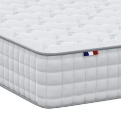 Idliterie Ensemble matelas ressorts ASTRE + sommier kit beige à lattes flexibles 160x200