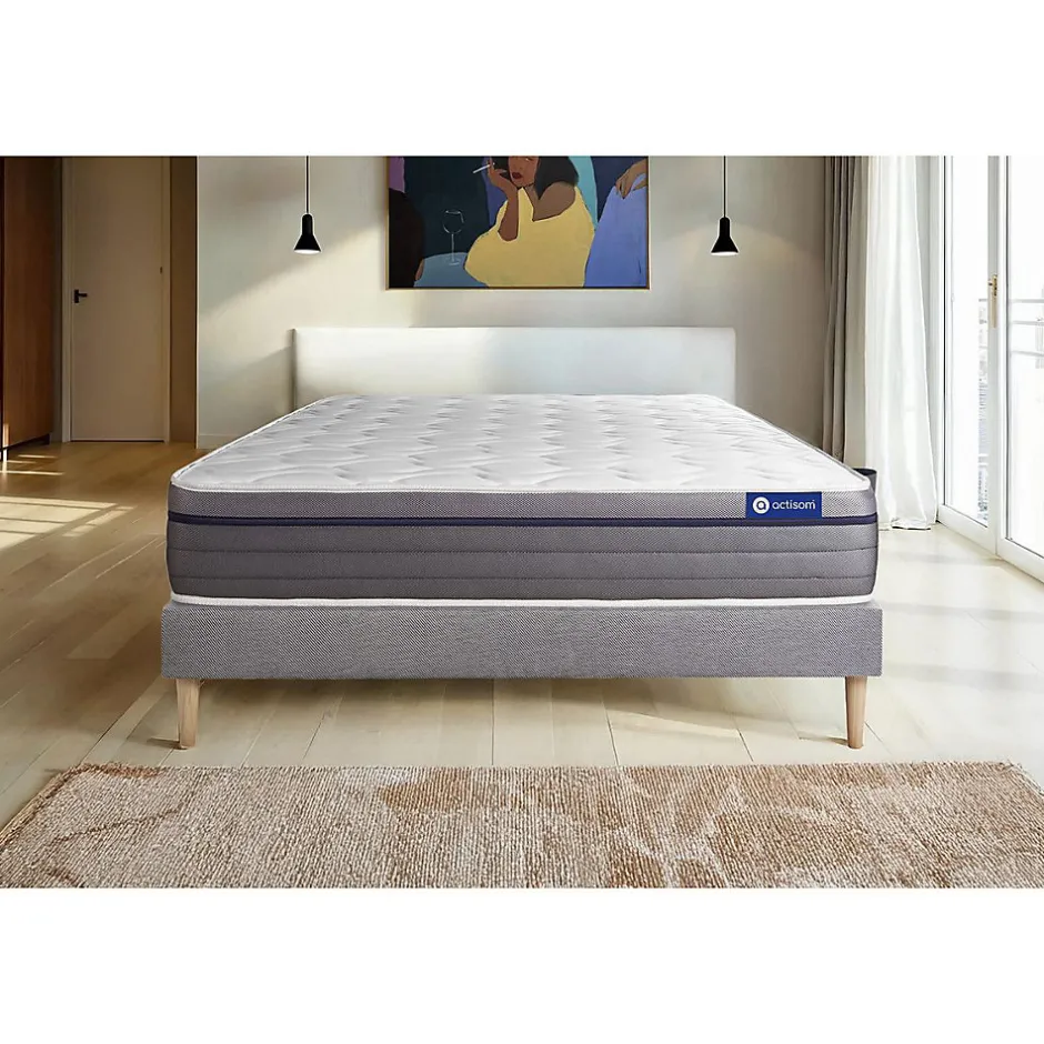 Actisom Ensemble Mémoire de forme de confort Equilibré avec sommier kit