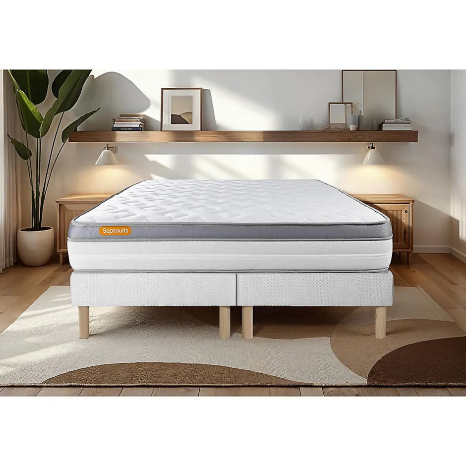 Sept Nuits Ensemble Mémoire de forme de confort Ferme avec sommier tapissier Outlet