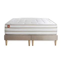 Marmottes & Co Ensemble Mémoire de forme de confort Equilibré avec sommier tapissier