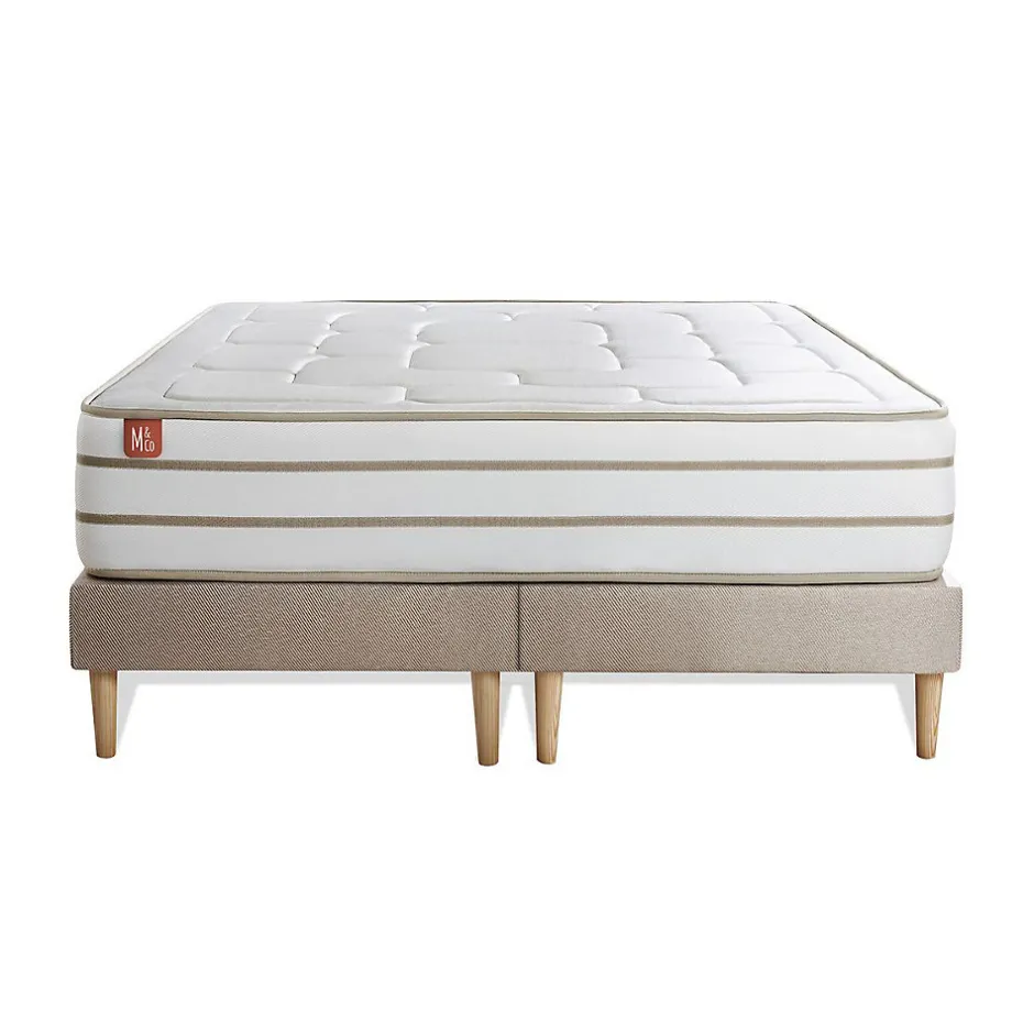 Marmottes & Co Ensemble Mémoire de forme de confort Equilibré avec sommier tapissier