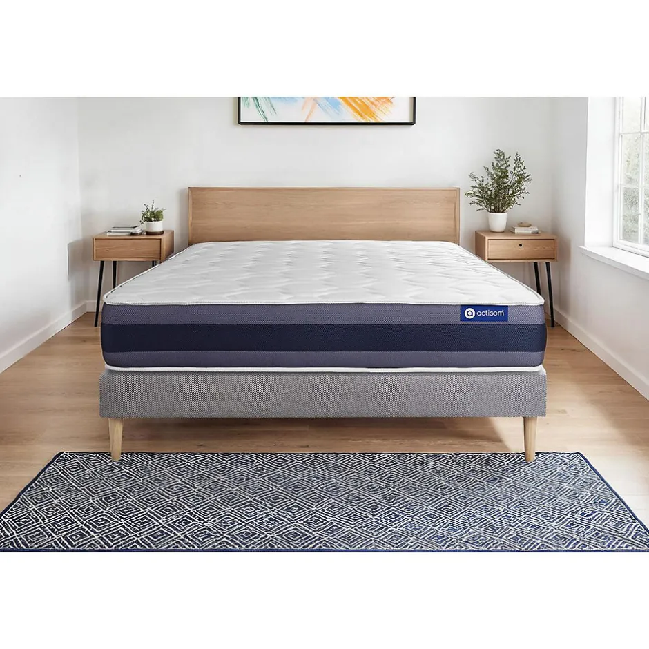 Actisom Ensemble Mémoire de forme de confort Equilibré avec sommier kit Discount