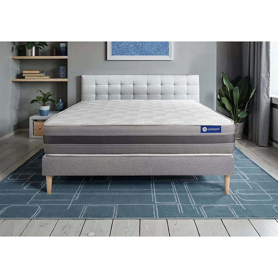 Actisom Ensemble Mémoire de forme de confort Mi-ferme avec sommier kit