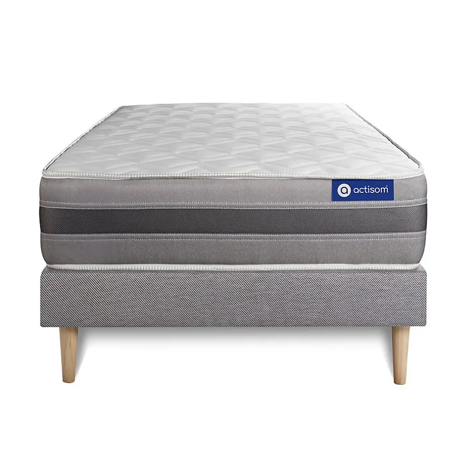 Actisom Ensemble Mémoire de forme de confort Mi-ferme avec sommier kit