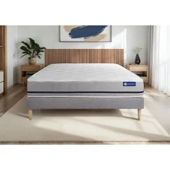 Actisom Ensemble Mémoire de forme de confort Mi-ferme avec sommier kit