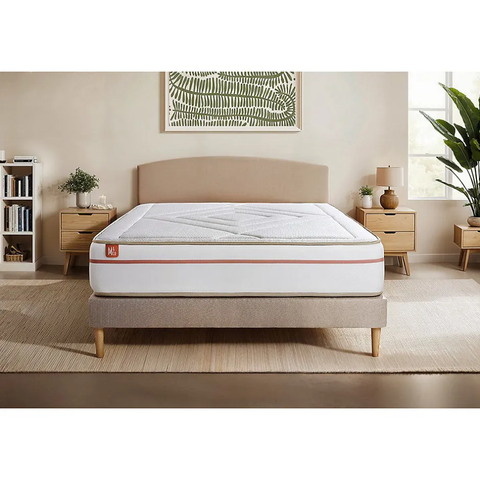 Marmottes & Co Ensemble Mémoire de forme de confort Equilibré avec sommier tapissier