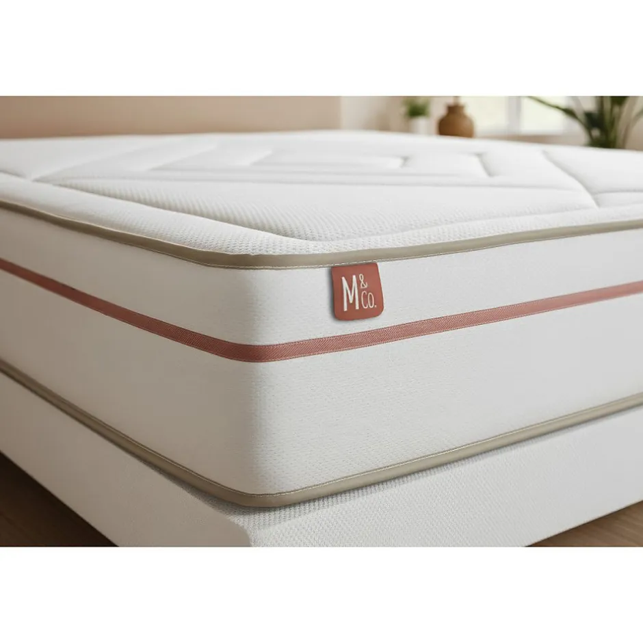 Marmottes & Co Ensemble Mémoire de forme de confort Equilibré avec sommier tapissier