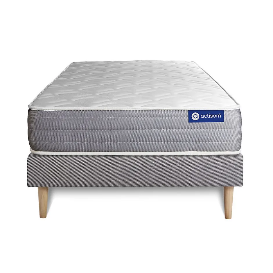 Actisom Ensemble Mémoire de forme de confort Mi-ferme avec sommier kit New