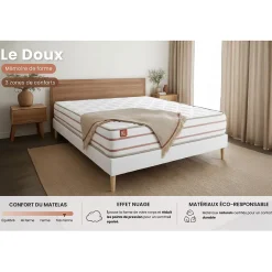 Marmottes & Co Ensemble Mémoire de forme de confort Très ferme avec sommier tapissier Clearance