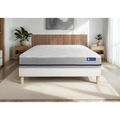 Actisom Ensemble Mémoire de forme de confort Mi-ferme avec sommier kit New