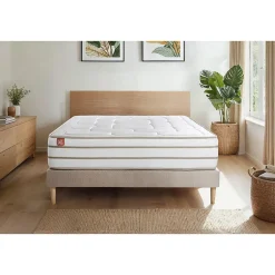 Marmottes & Co Ensemble Mémoire de forme de confort Equilibré avec sommier tapissier
