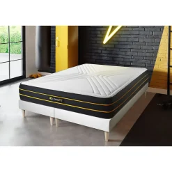 Sleepfit Ensemble Mémoire de forme et micro ressorts ensachés de confort Equilibré avec sommier tapissier
