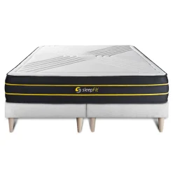 Sleepfit Ensemble Mémoire de forme et micro ressorts ensachés de confort Equilibré avec sommier tapissier