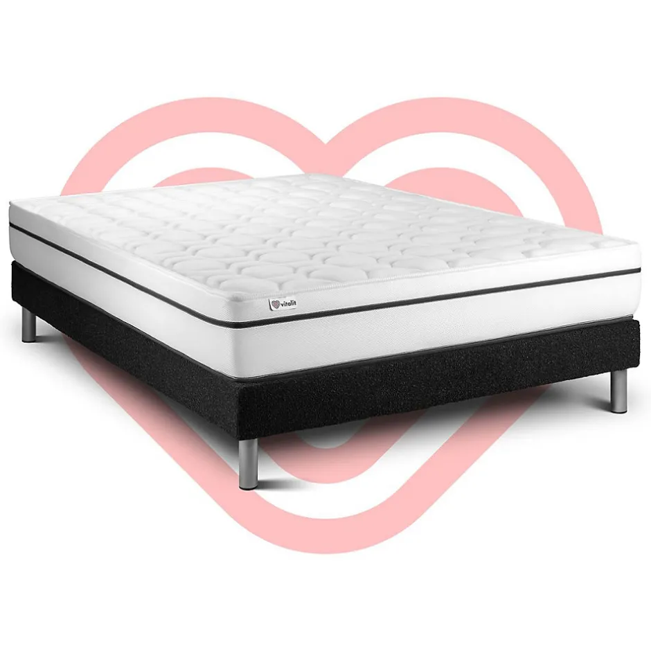 Vitalit Ensemble Mousse polyuréthane à mémoire de forme de confort Ferme avec sommier kit