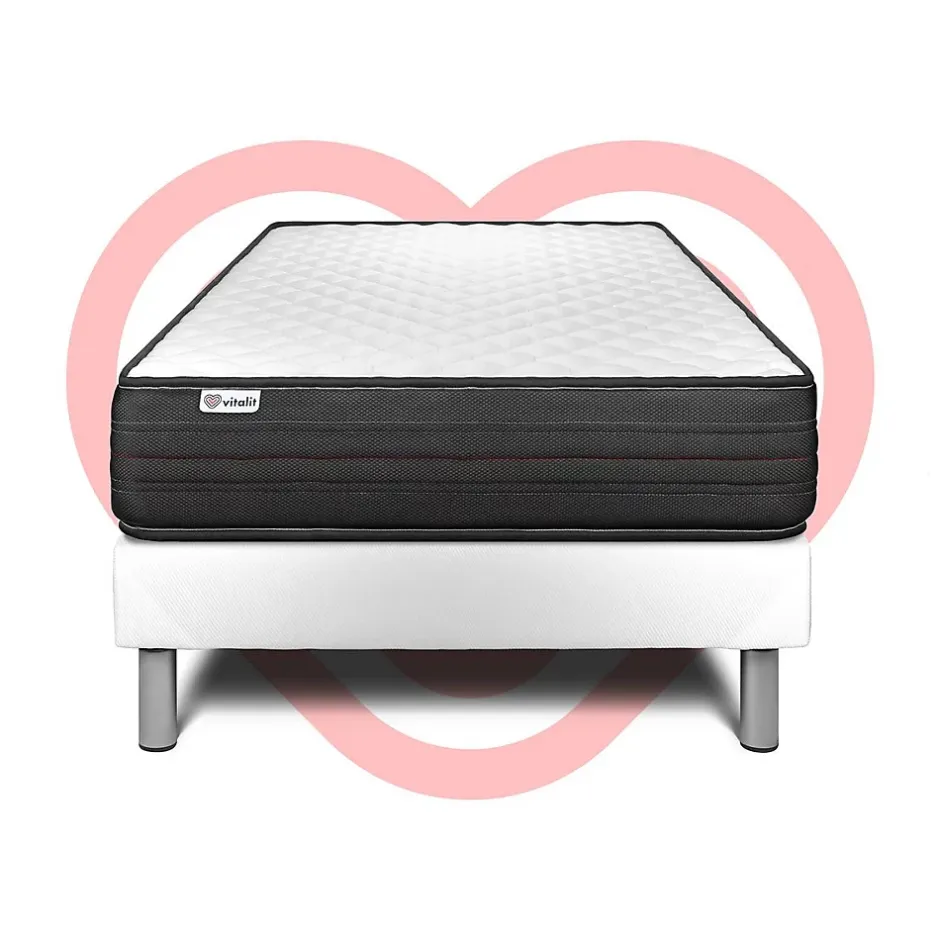 Vitalit Ensemble Mousse polyuréthane à mémoire de forme de confort Ferme avec sommier tapissier Outlet