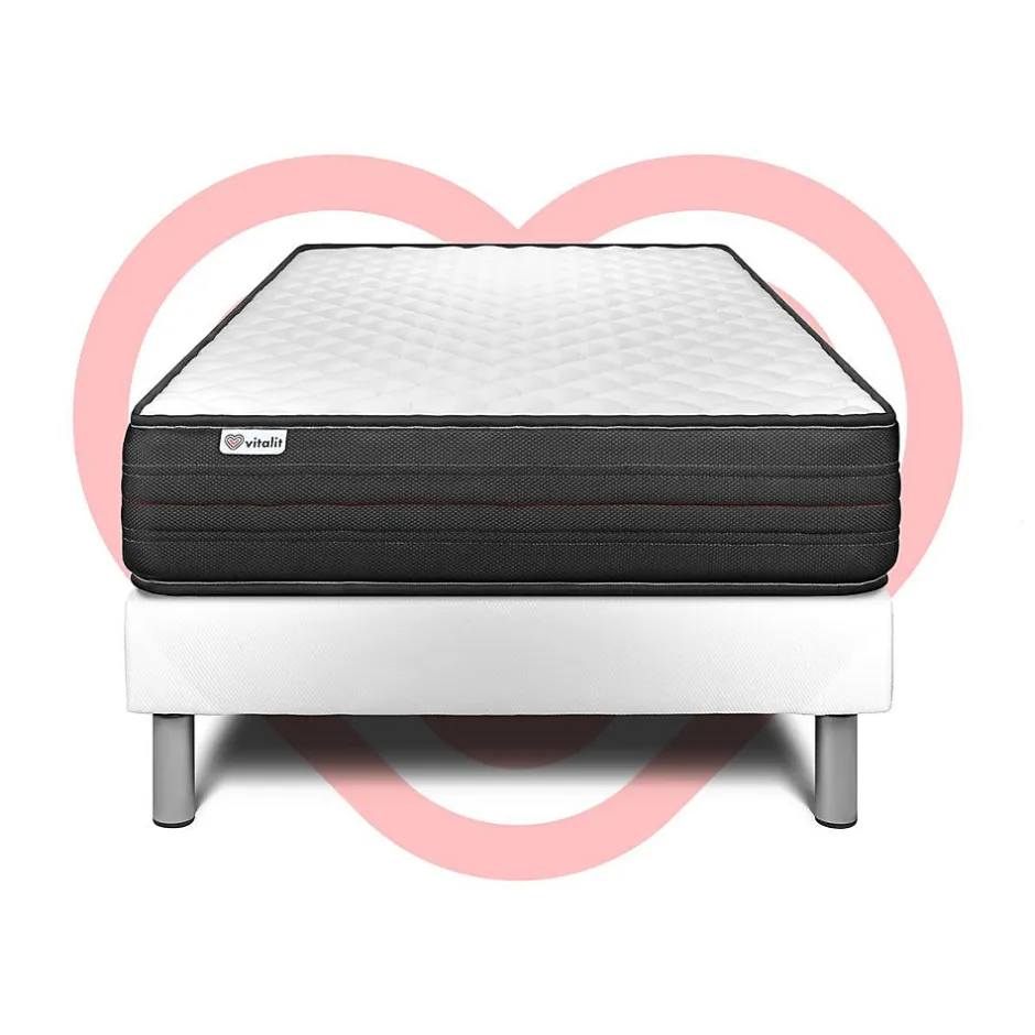 Vitalit Ensemble Mousse polyuréthane à mémoire de forme de confort Ferme avec sommier tapissier