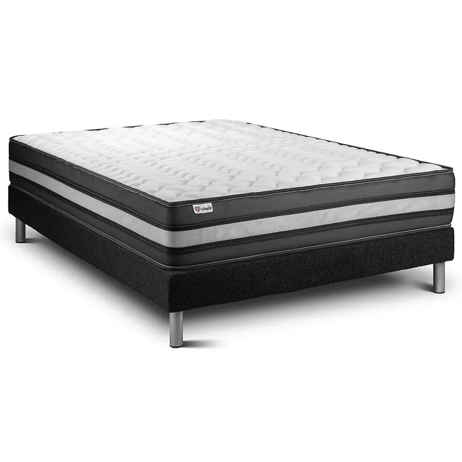 Vitalit Ensemble Mousse polyuréthane à mémoire de forme de confort Ferme avec sommier kit Discount
