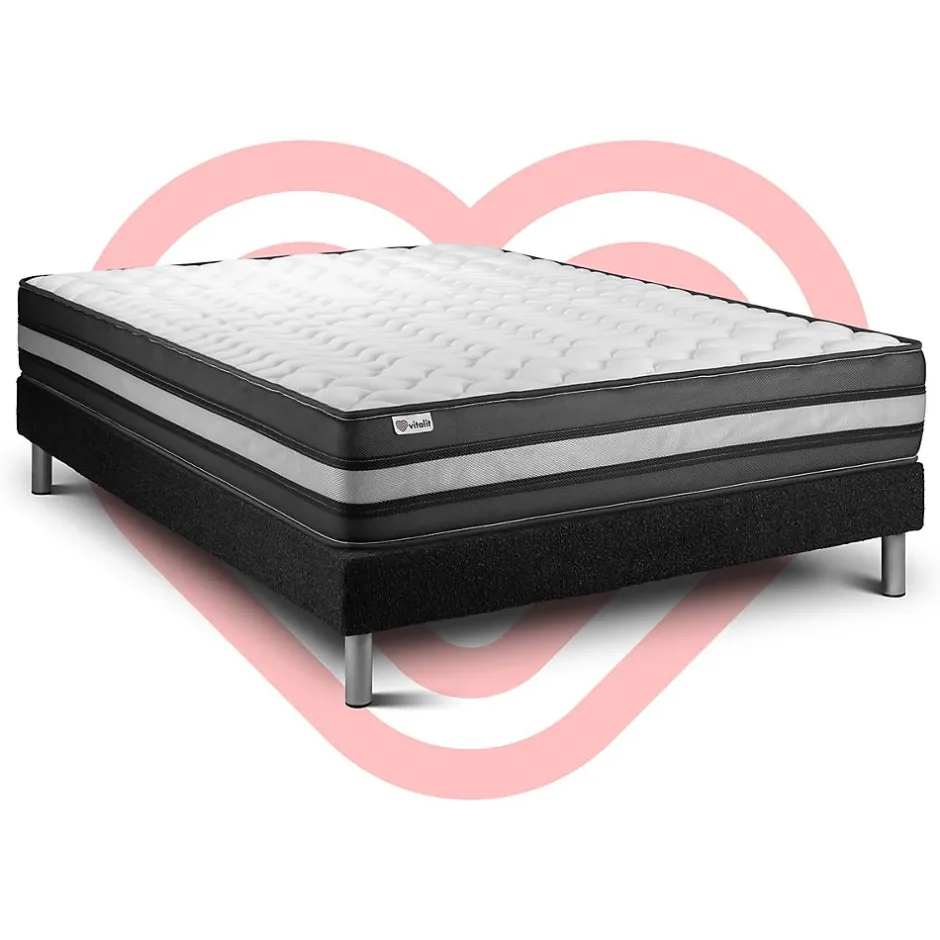 Vitalit Ensemble Mousse polyuréthane à mémoire de forme de confort Ferme avec sommier kit Discount