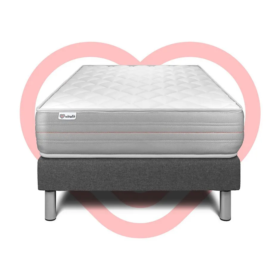 Vitalit Ensemble Mousse polyuréthane à mémoire de forme de confort Ferme avec sommier tapissier