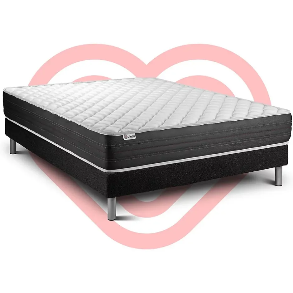 Vitalit Ensemble Mousse polyuréthane à mémoire de forme de confort Ferme avec sommier kit Discount