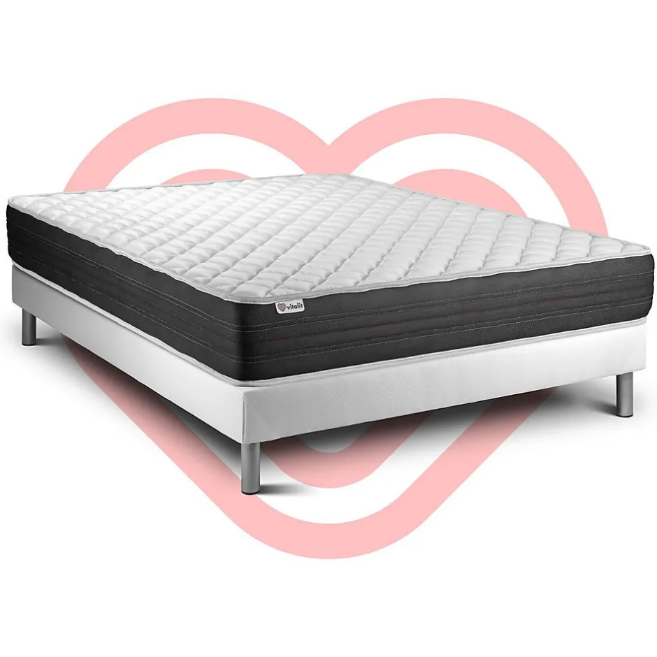 Vitalit Ensemble Mousse polyuréthane à mémoire de forme de confort Ferme avec sommier kit