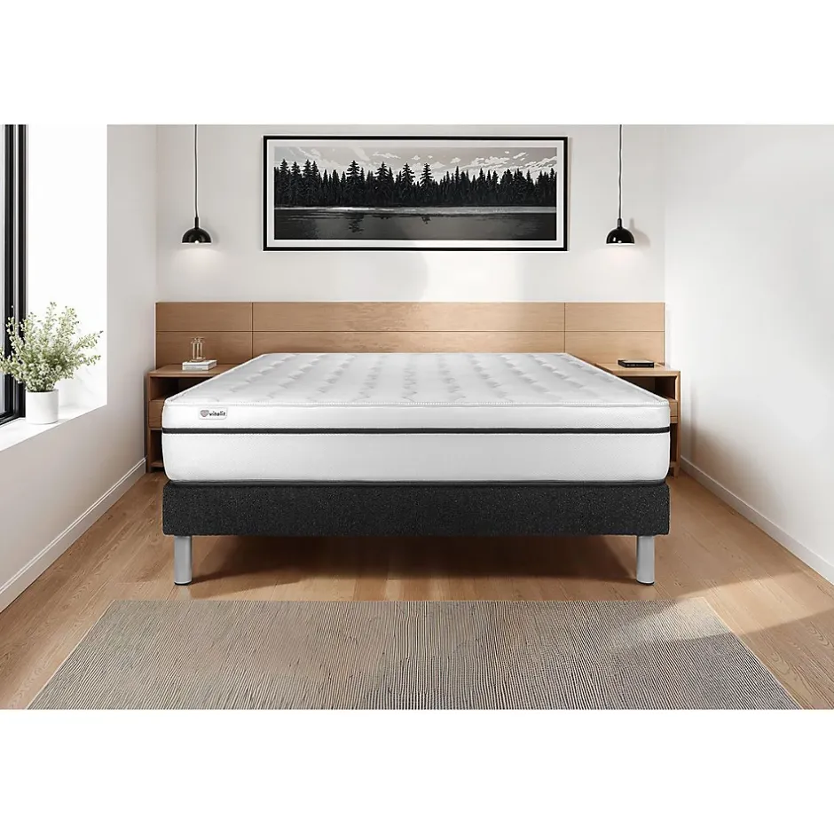 Vitalit Ensemble Mousse polyuréthane à mémoire de forme de confort Ferme avec sommier kit Discount