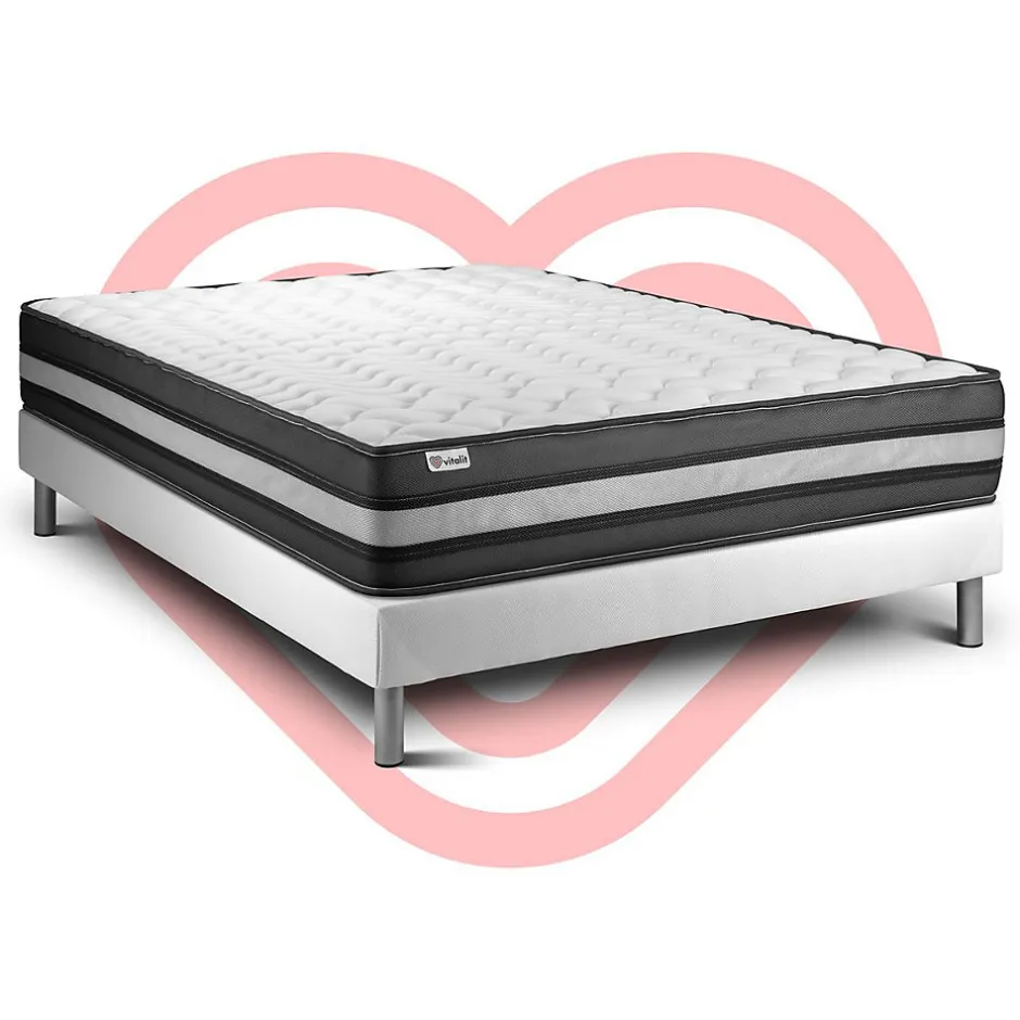 Vitalit Ensemble Mousse polyuréthane à mémoire de forme de confort Ferme avec sommier tapissier