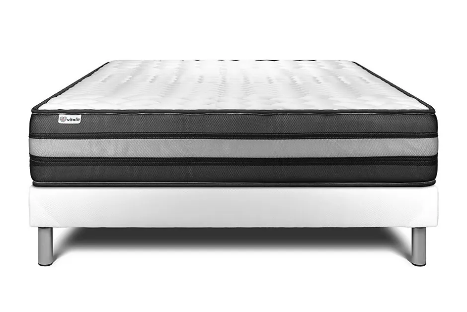 Vitalit Ensemble Mousse polyuréthane à mémoire de forme de confort Ferme avec sommier tapissier