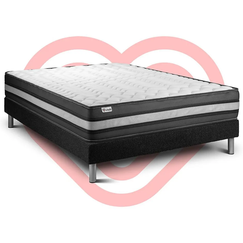 Vitalit Ensemble Mousse polyuréthane à mémoire de forme de confort Ferme avec sommier tapissier